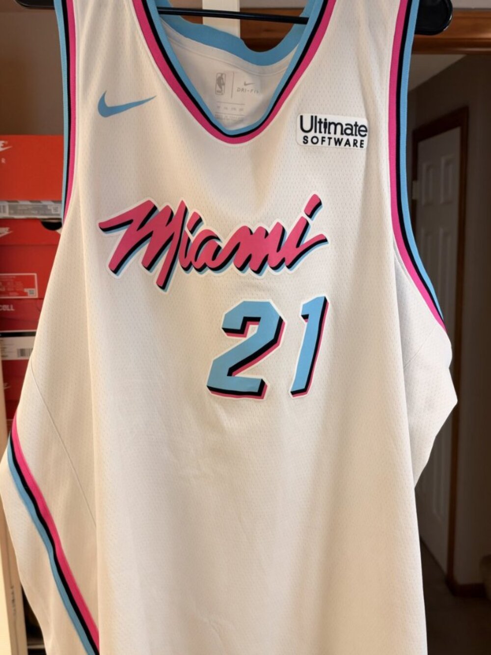 Nike Hassan Whiteside Heat Vice City White Swingman Jersey 60 XXL